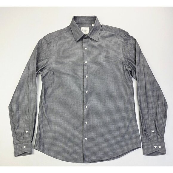 Ben Sherman Tailored Slim Fit Size 15.5 34-35 Mens Charcoal Gray White Pattern - Picture 5 of 9